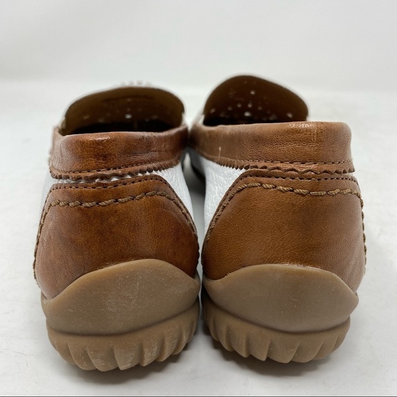 Gabor White Leather Perforated Slip On Loafer Moccasins - Picture 6 of 8